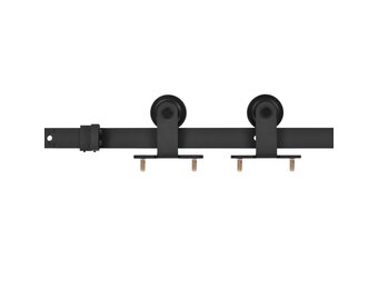 vidaXL Deurrails Set SKIEN Zwart - 200 cm - Staal - 53% Korting