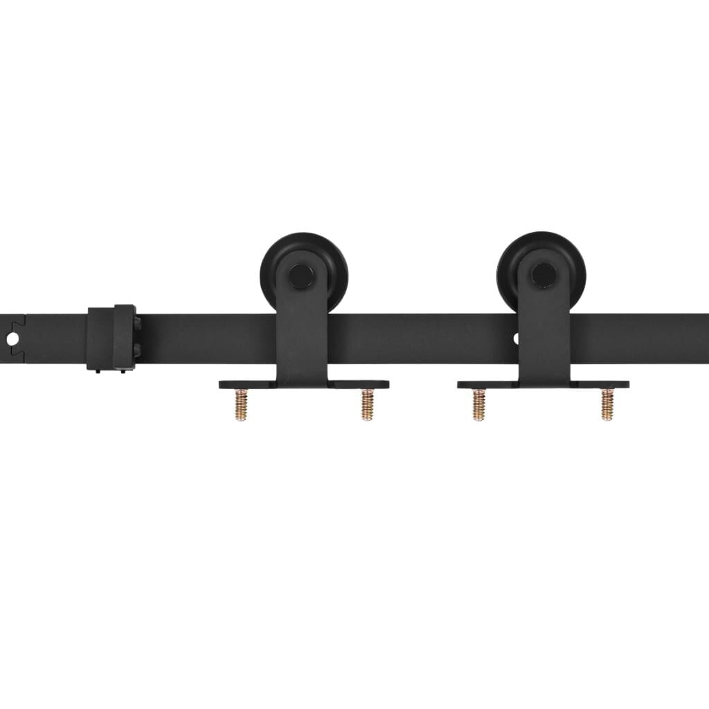 vidaXL Deurrails Set SKIEN Zwart - 200 cm - Staal - 53% Korting