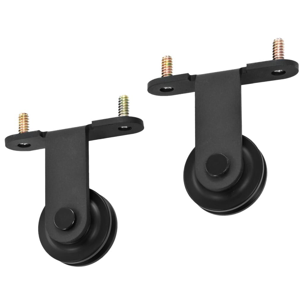 vidaXL Deurrails Set SKIEN Zwart - 200 cm - Staal - 53% Korting