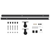 vidaXL Deurrails Set SKIEN Zwart - 200 cm - Staal - 53% Korting