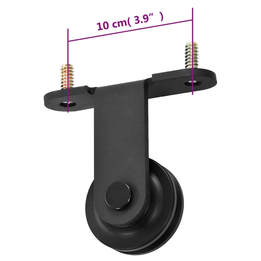 vidaXL Deurrails Set SKIEN Zwart - 200 cm - Staal - 53% Korting