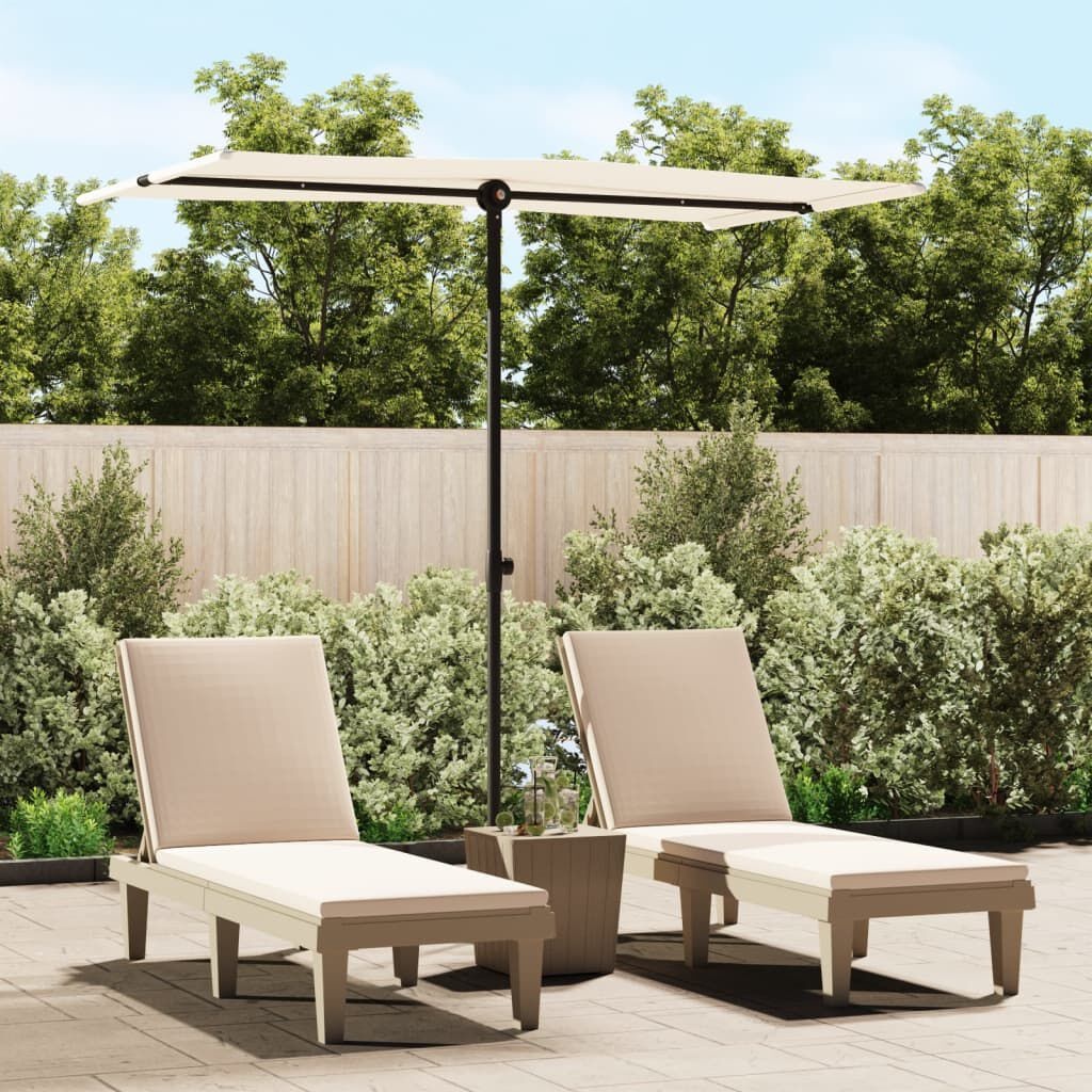 Parasol met aluminium paal 180x110 cm Zandwit - 34% Korting!