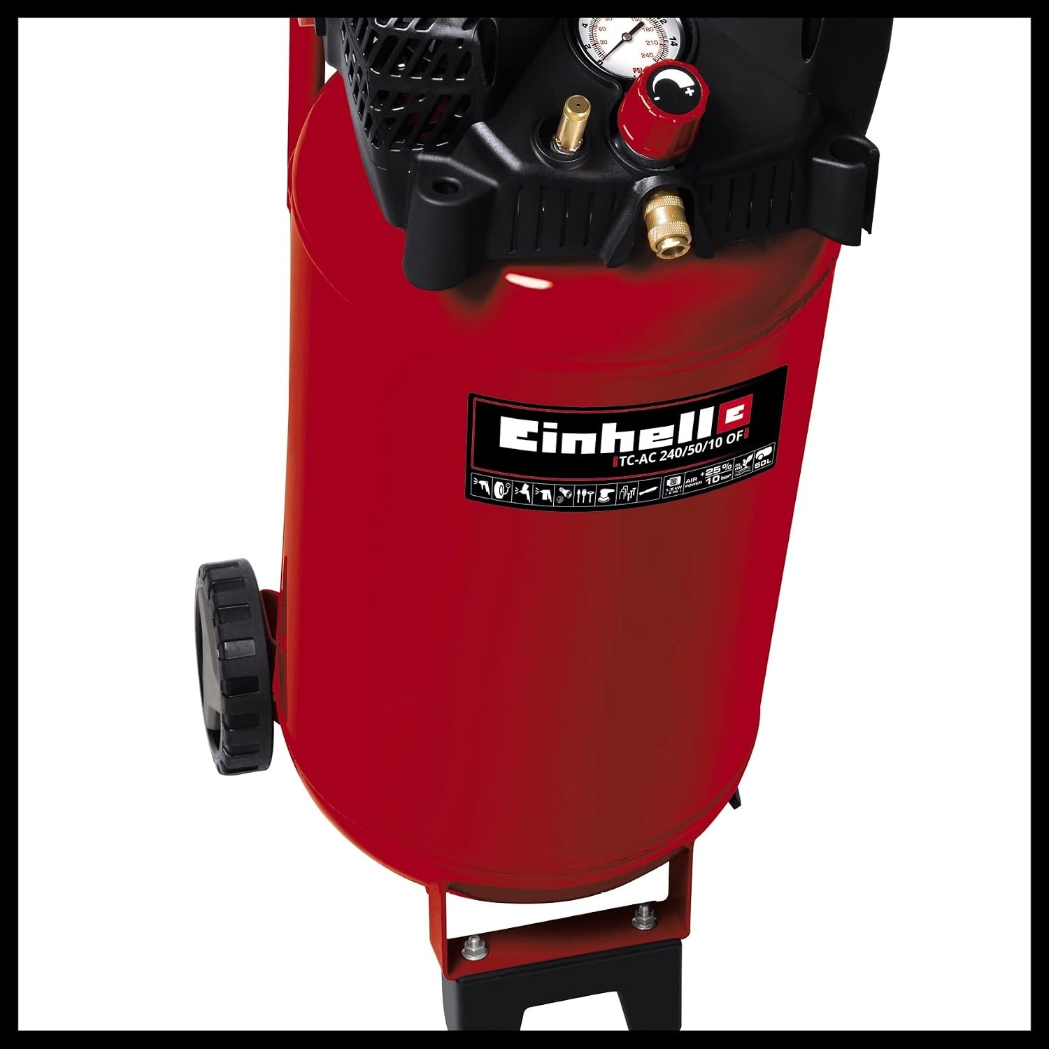 Olievrije Compressor 50L 10 Bar Onderhoudsarm Rood - 55% Korting