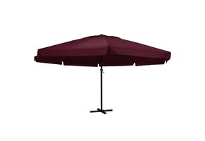 Bordeauxrode parasol met aluminium paal 600 cm - 47% korting