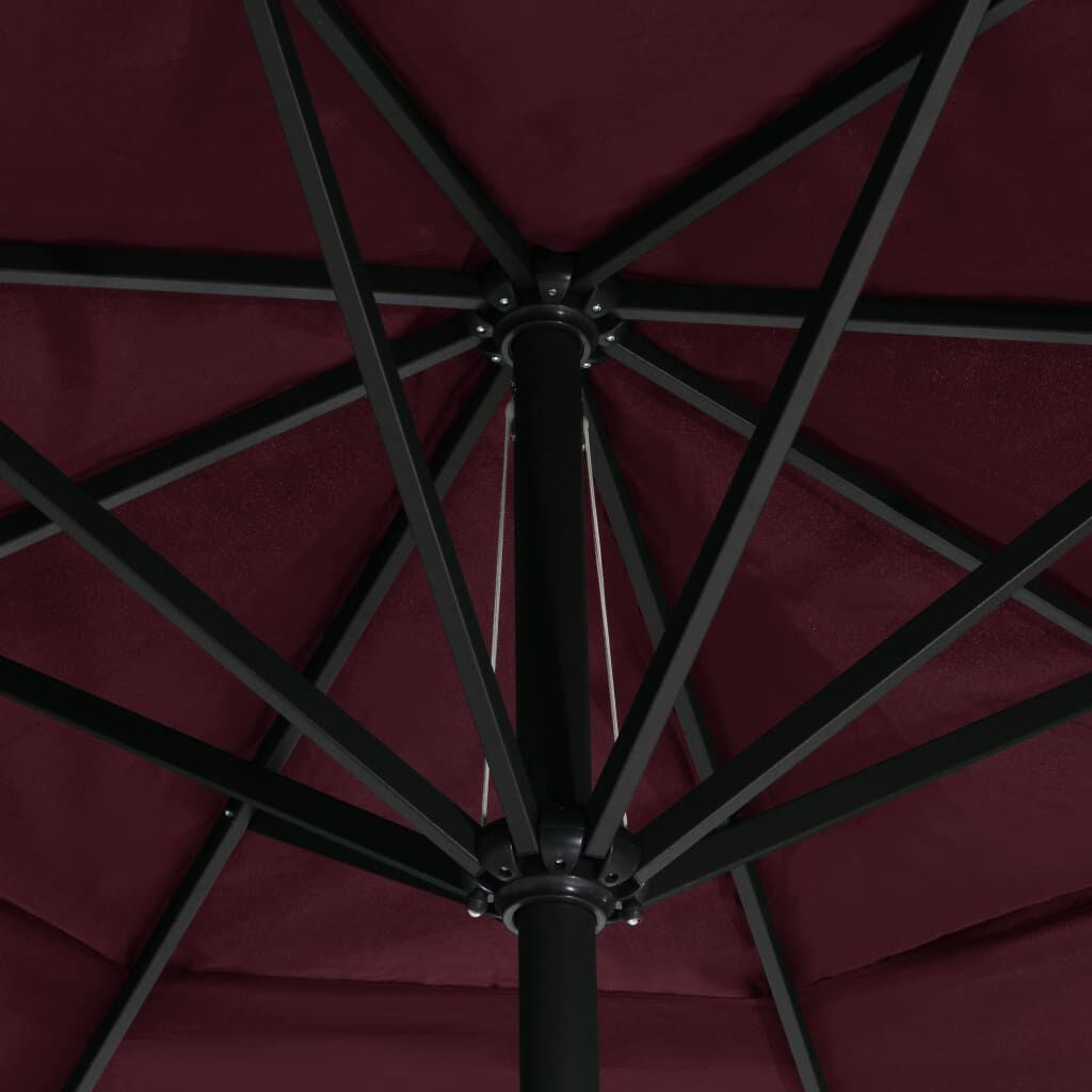 Parasol Bordeauxrood 600cm Aluminium Paal - 35% Korting