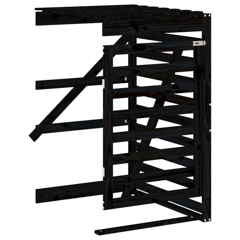 VidaXL Containerberging Verlengstuk Grenenhout Zwart - 54% Korting