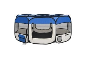 Inklapbare Hondenren met Draagtas 145x145x61 cm Blauw - 34% Korting!