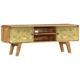 Tv-meubel Massief Mangohout 120cm met Gouden Print - 35% Korting
