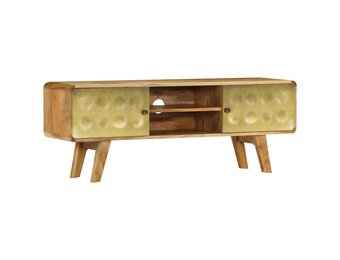 Tv-meubel Massief Mangohout 120cm met Gouden Print - 35% Korting