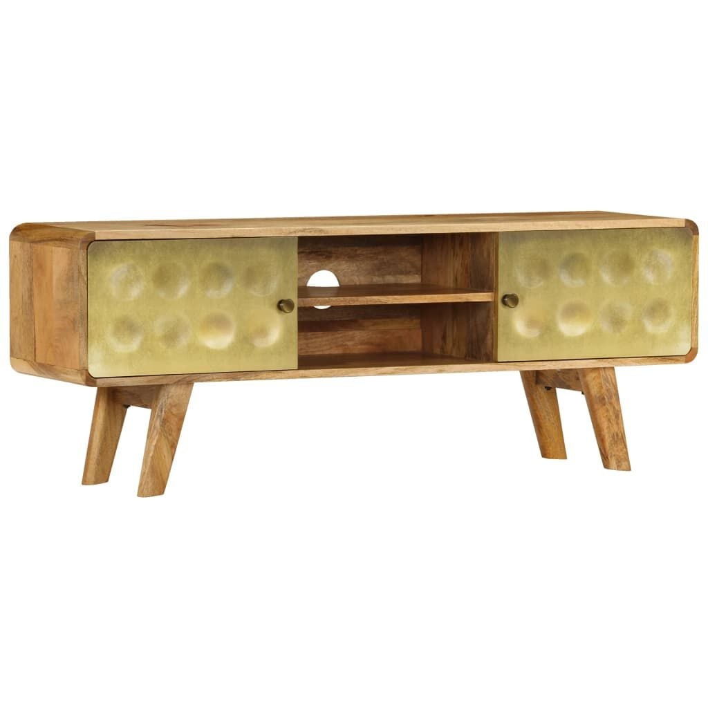 Tv-meubel Massief Mangohout 120cm met Gouden Print - 35% Korting