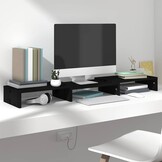 VidaXL Monitorstandaard 80x24x10,5 cm Grenenhout Zwart (52% Korting)