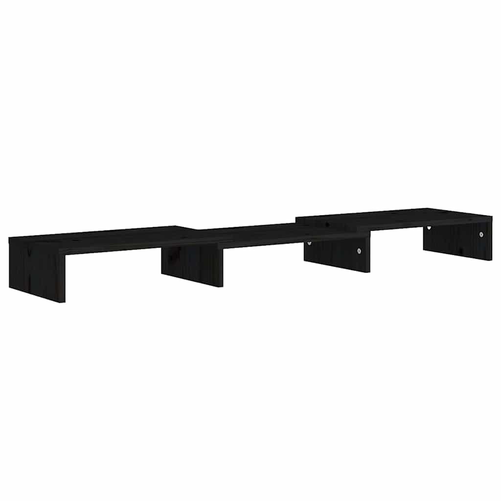 VidaXL Monitorstandaard 80x24x10,5 cm Grenenhout Zwart (52% Korting)