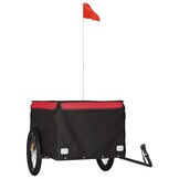 Fietstrailer 45 kg ijzer zwart en rood - 59% Korting!