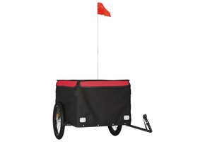 Fietstrailer 45 kg ijzer zwart en rood - 59% Korting!