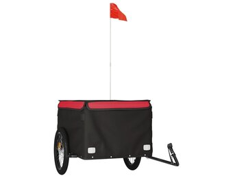 Fietstrailer 45 kg ijzer zwart en rood - 59% Korting!