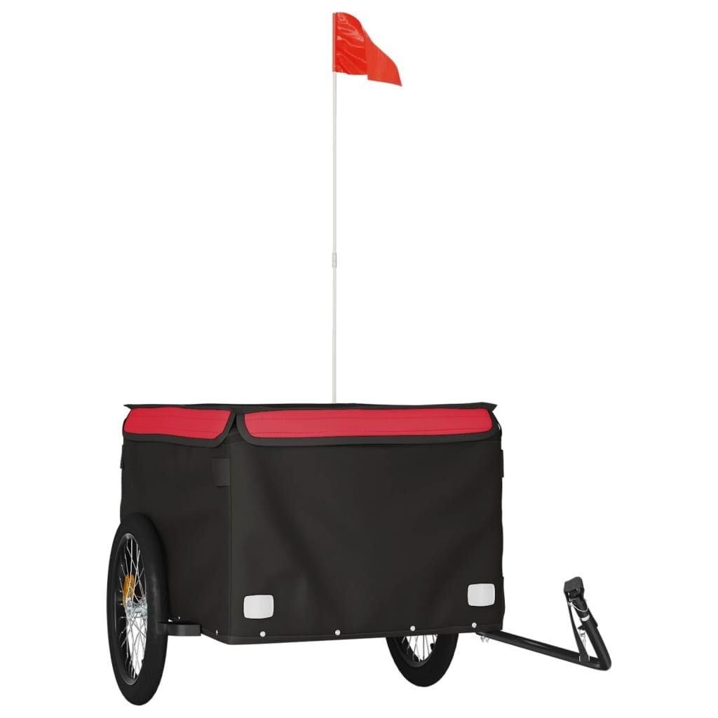 Fietstrailer 45 kg ijzer zwart en rood - 59% Korting!