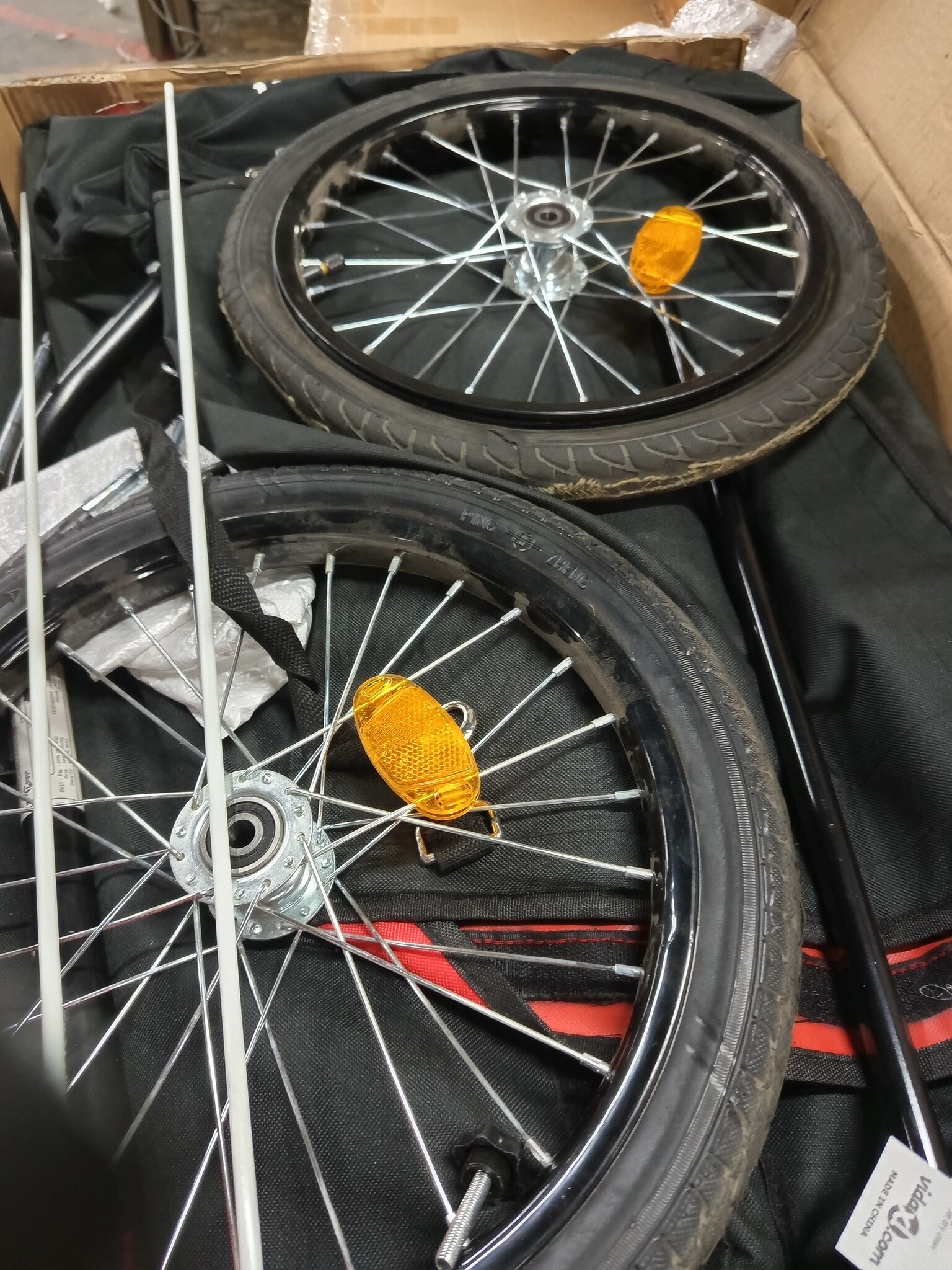 Fietstrailer 45 kg ijzer zwart en rood - 59% Korting!