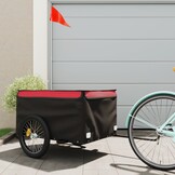 Fietstrailer 45 kg ijzer zwart en rood - 59% Korting!