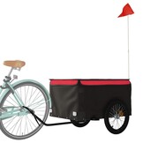 Fietstrailer 45 kg ijzer zwart en rood - 59% Korting!