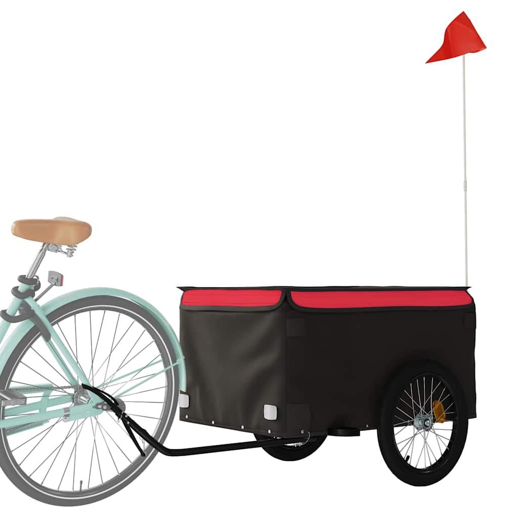 Fietstrailer 45 kg ijzer zwart en rood - 59% Korting!