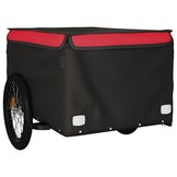 Fietstrailer 45 kg ijzer zwart en rood - 59% Korting!