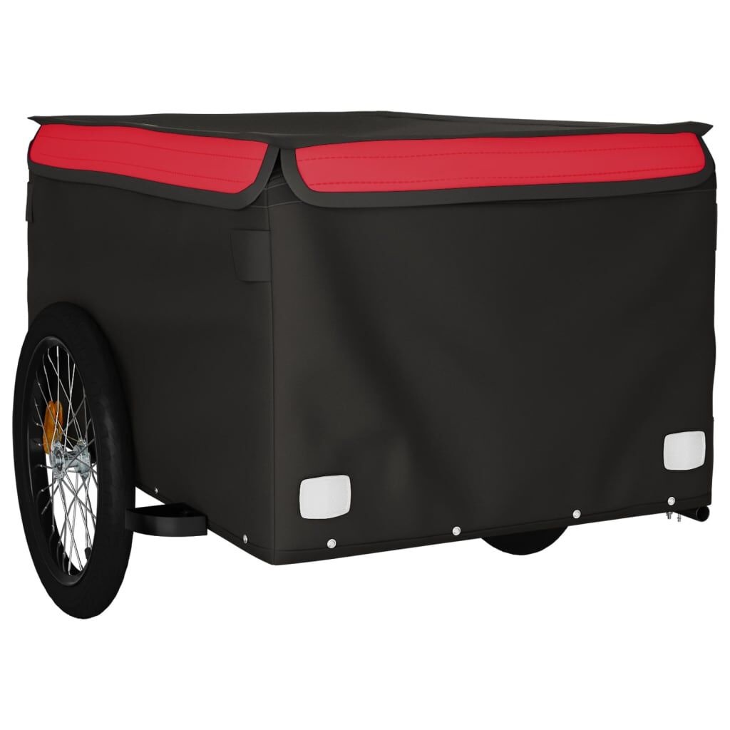 Fietstrailer 45 kg ijzer zwart en rood - 59% Korting!
