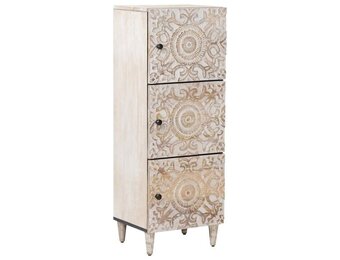Hoge Kast Wit Mango Hout - 40x33x110 cm - 35% Korting