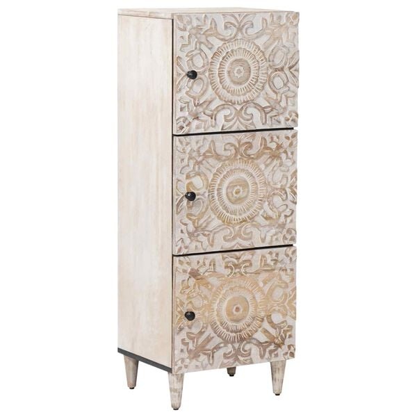 Hoge Kast Wit Mango Hout - 40x33x110 cm - 35% Korting