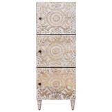 Hoge Kast Wit Mango Hout - 40x33x110 cm - 35% Korting