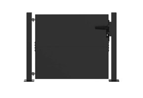 VidaXL Tuinpoort met Slot, Zwart Staal - 63% Korting