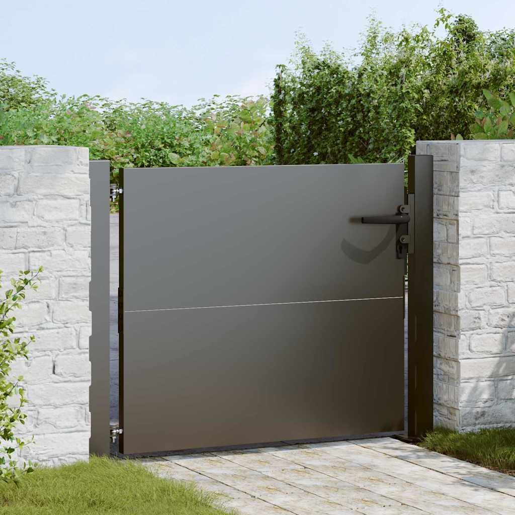 vidaXL Tuinpoort met slot Zwart 105x100 cm - 55% Korting