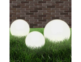 vidaXL LED Bolvormige Lampen Set (3 stuks) 20/30/40 cm - Wit