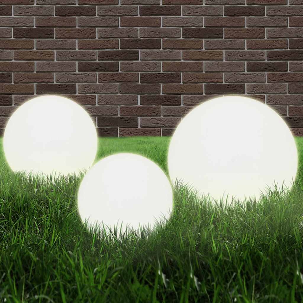 vidaXL LED Bolvormige Lampen Set (3 stuks) 20/30/40 cm - Wit