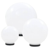 vidaXL LED Bolvormige Lampen Set (3 stuks) 20/30/40 cm - Wit