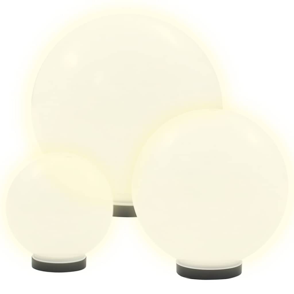 vidaXL LED Bolvormige Lampen Set (3 stuks) 20/30/40 cm - Wit