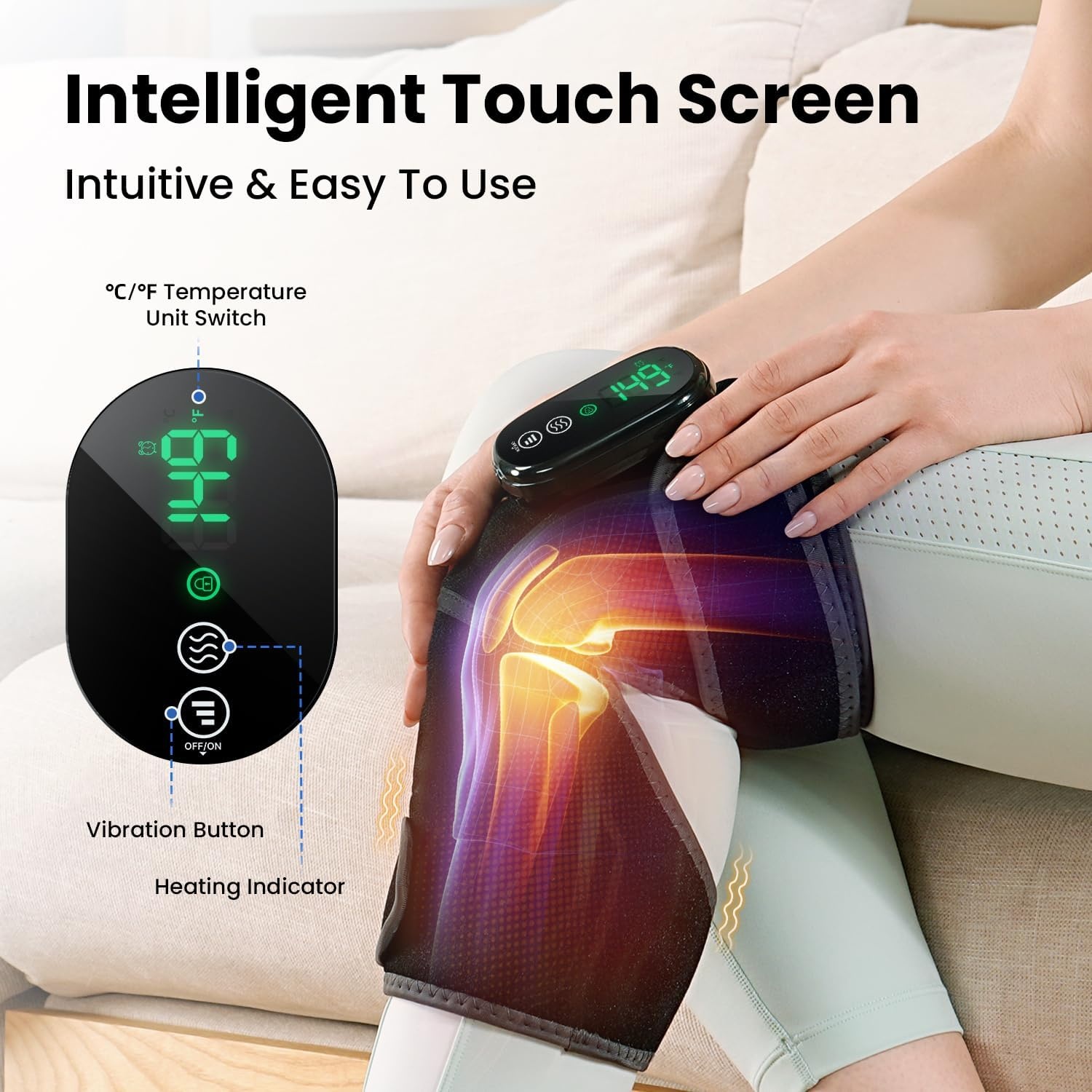Draadloze Knieverwarmer & Massager (Zwart) - 33% Korting