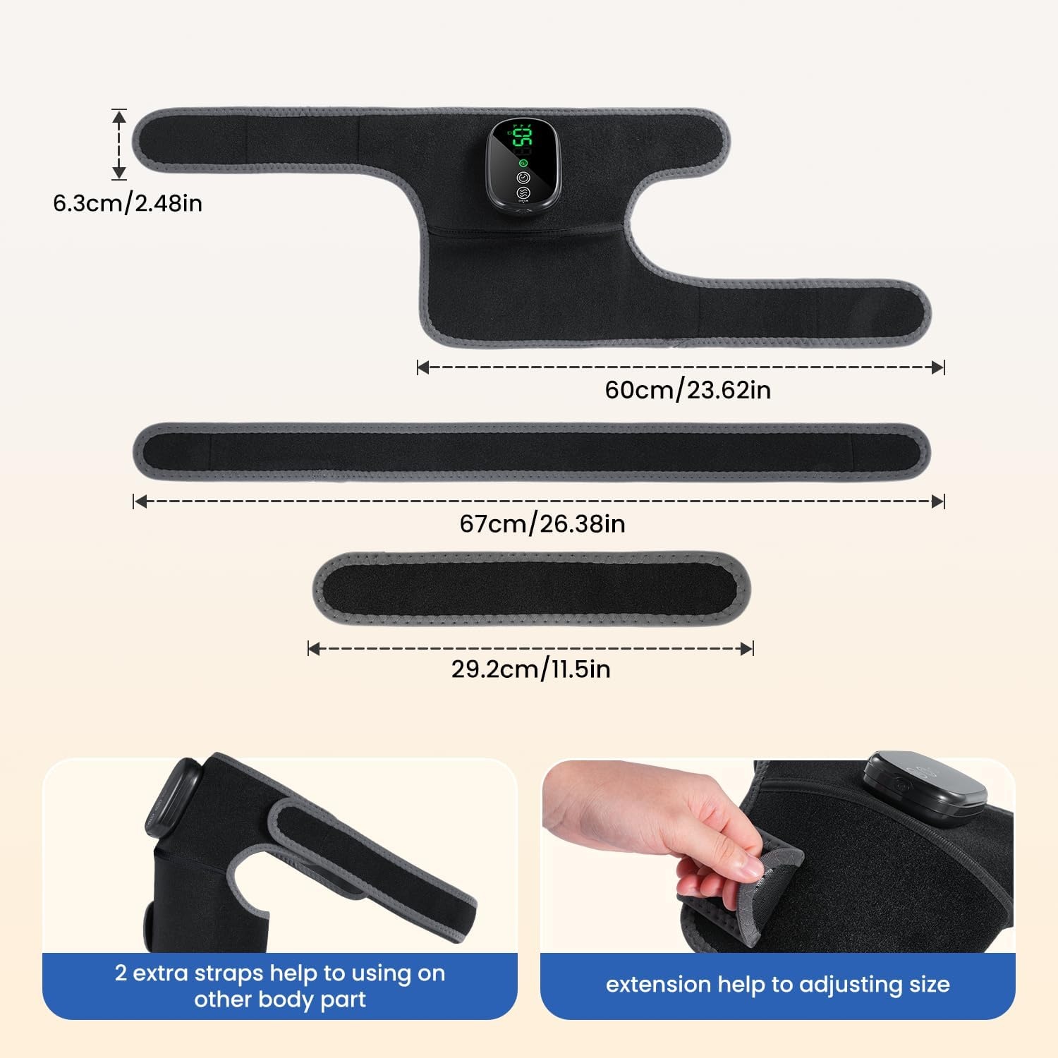 Draadloze Knieverwarmer & Massager (Zwart) - 33% Korting
