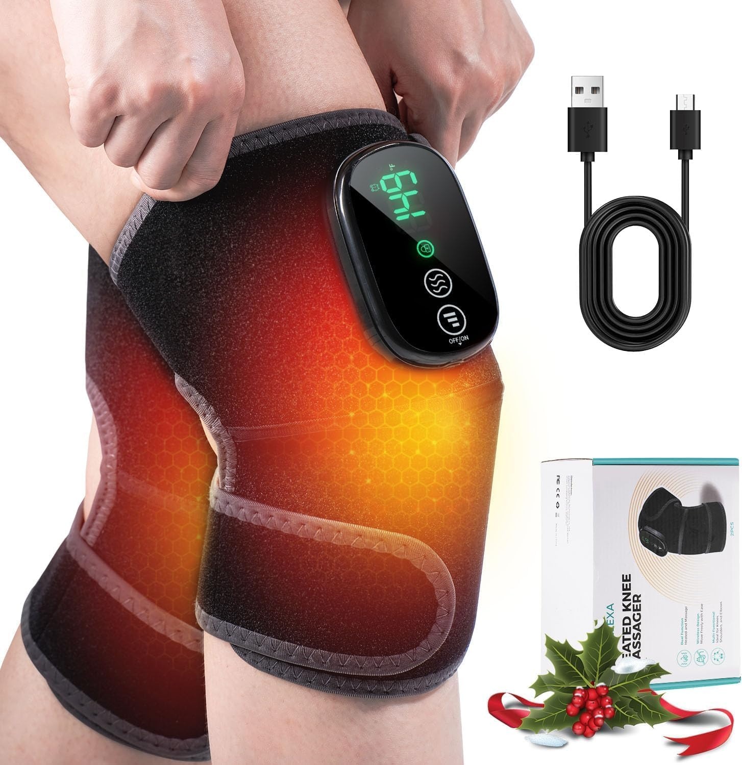 Draadloze Knieverwarmer & Massager (Zwart) - 33% Korting