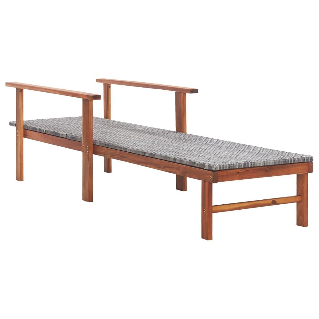 vidaXL Ligbed Poly Rattan & Acaciahout - Grijs (34% Korting)
