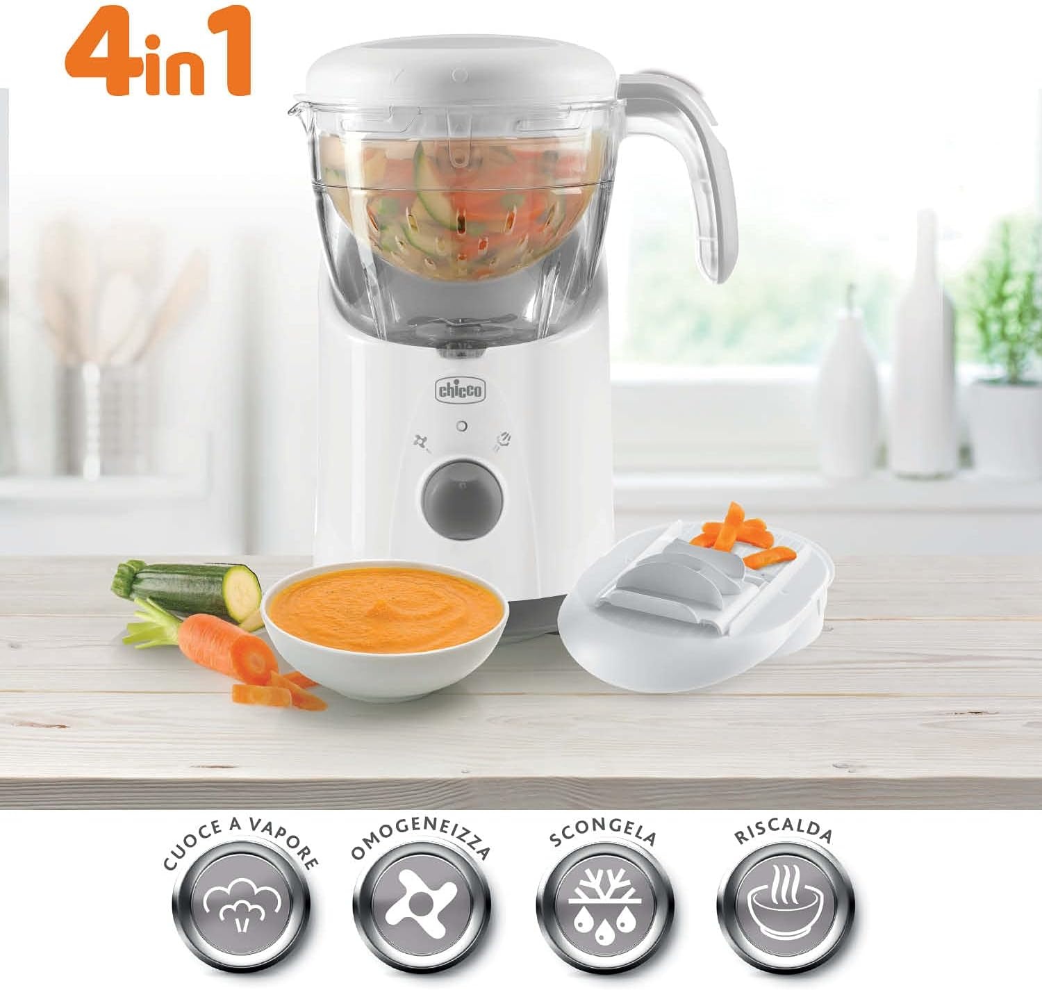 Chicco Easy Meal Babyvoedingbereider Wit/Groen - 34% Korting