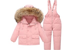 Roze Kinder Skipak Set (2-delig) - Winterjas & Broek - 34% Korting