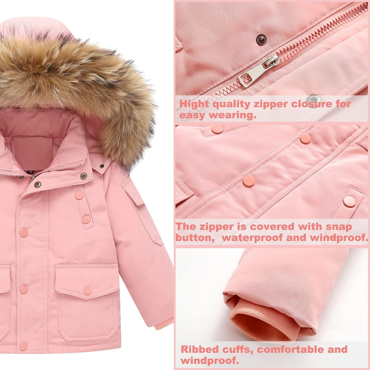 Roze Kinder Skipak Set (2-delig) - Winterjas & Broek - 34% Korting