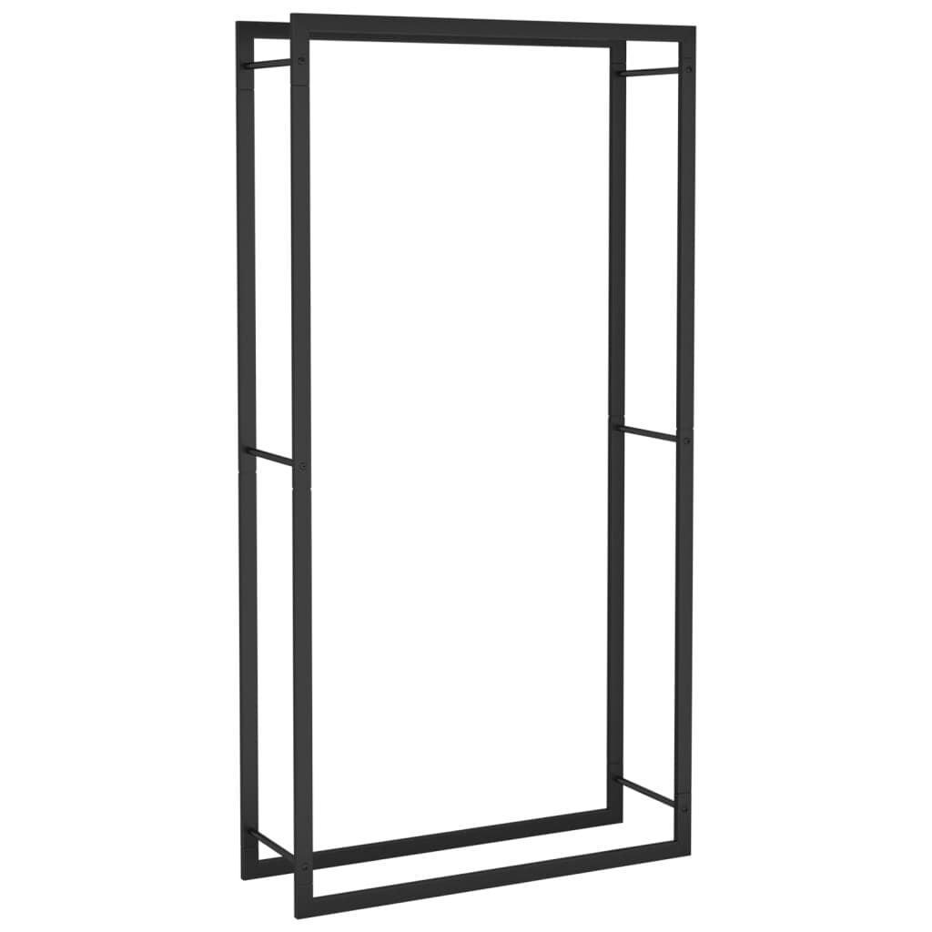 vidaXL Haardhoutrek 80x28x154 cm Staal Matzwart - 34% Korting!