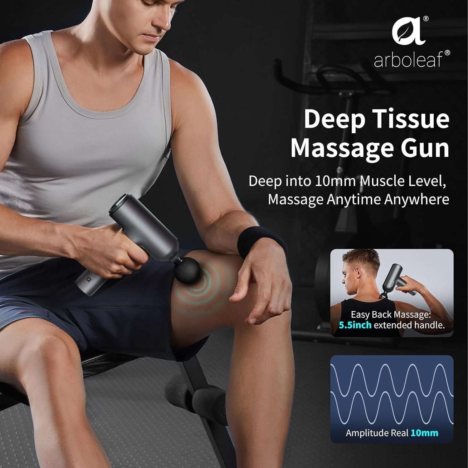 Arboleaf Massage Gun met 6 Snelheden & 7 Opzetstukken - Zwart - 34% Korting