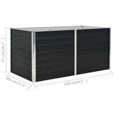 Verhoogde Plantenbak Staal 160x80x77 cm Antraciet - 34% Korting