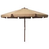 Parasol 330 cm Taupe Houten Paal - 35% Korting