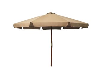 Parasol 330 cm Taupe Houten Paal - 35% Korting