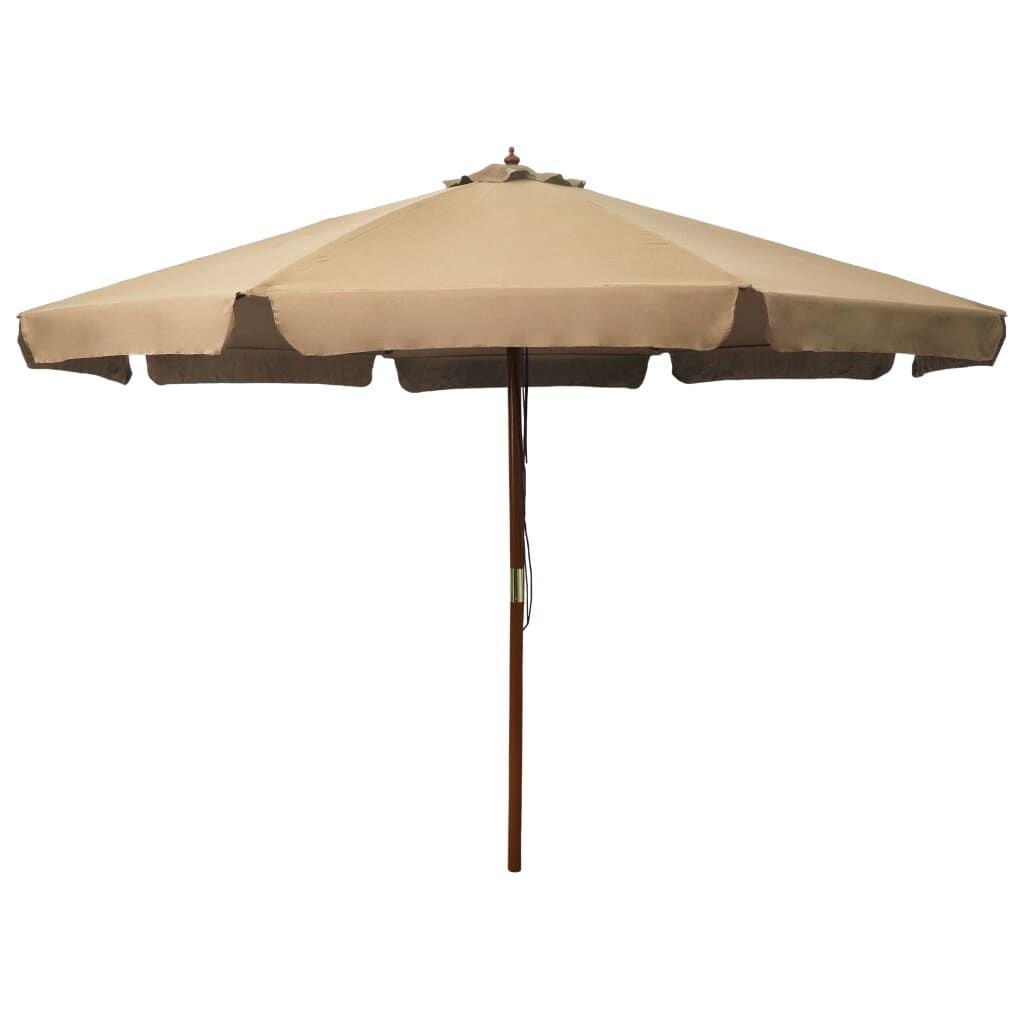 Parasol 330 cm Taupe Houten Paal - 35% Korting