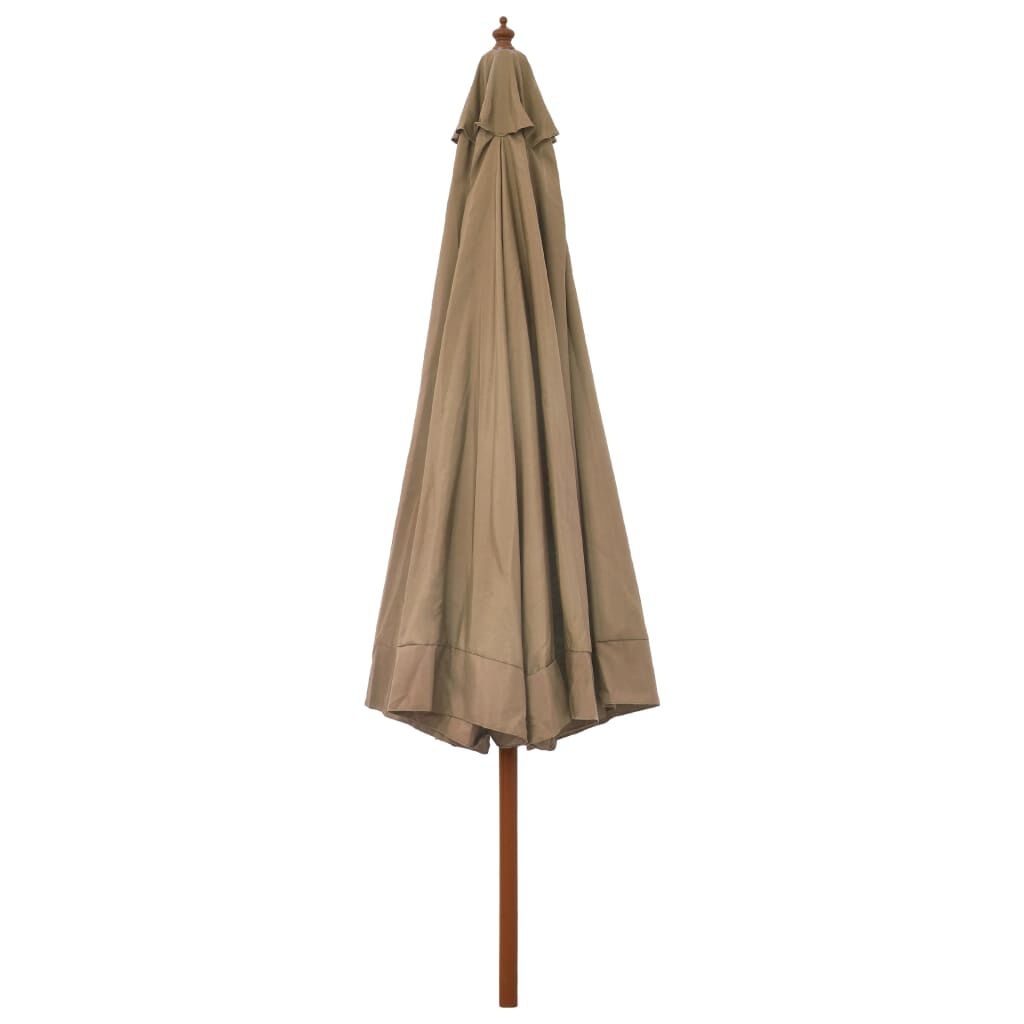 Parasol 330 cm Taupe Houten Paal - 35% Korting