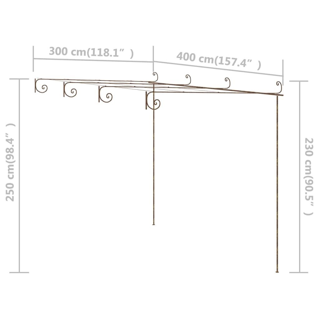 vidaXL Tuinpergola 4x3m IJzer Antiekbruin - 35% Korting